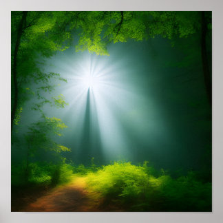 Sunrise Forest Poster