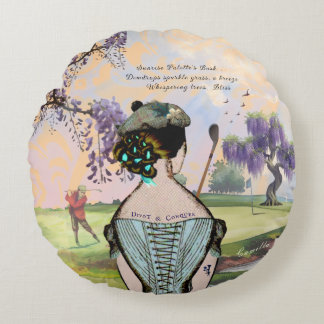 Sunrise Golfer's Haiku Round Pillow Rund Kudde