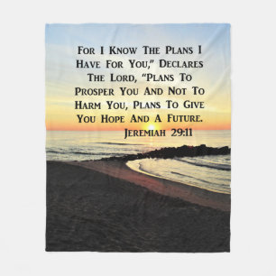 SUNRISE JEREMIAH 29:11 BIBLIG VERSE FLEECEFILT