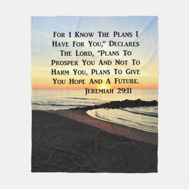 SUNRISE JEREMIAH 29:11 BIBLIG VERSE FLEECEFILT (Framsidan)