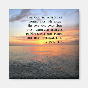SUNRISE JOHN 3:16 INSPIRING PHOTO MAGNET