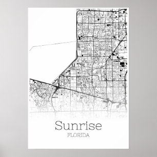 Sunrise Karta - Florida - City Karta Poster