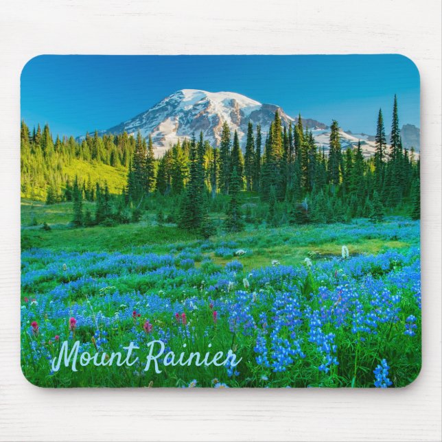 Sunrise Lupine och Mount Rainer Musmatta (Framsidan)