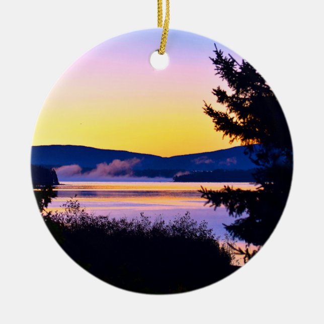 Sunrise Maine Ceramic jul Ornament (Framsidan)