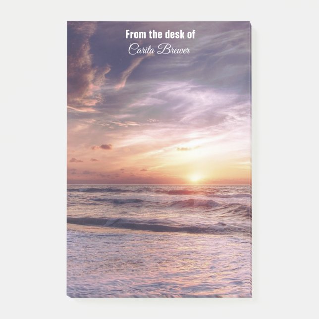 "Sunrise"-monogrammed post-it-anteckningar Post-it Block (Framsida)