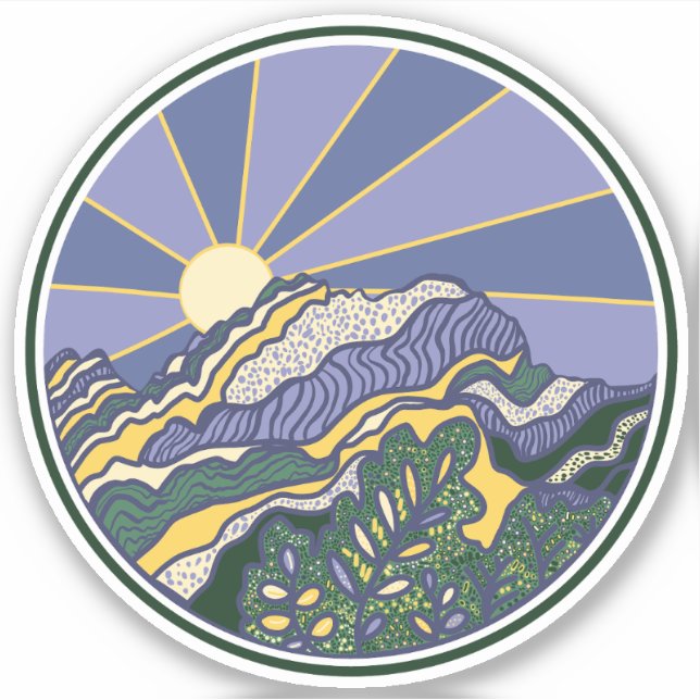 Sunrise Mountains Sticker Klistermärken (Framsida)