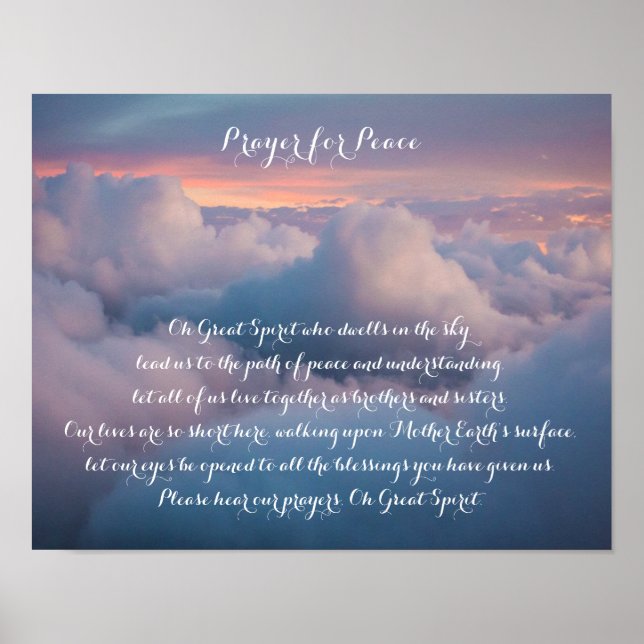 Sunrise Native American Prayer for Peace Poster (Framsidan)