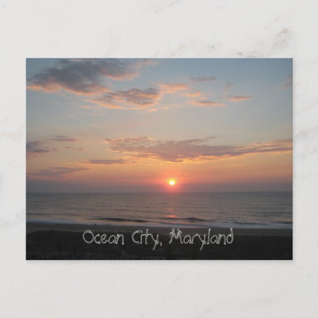 "Sunrise - Ocean City, Maryland" Vykort (Framsida)