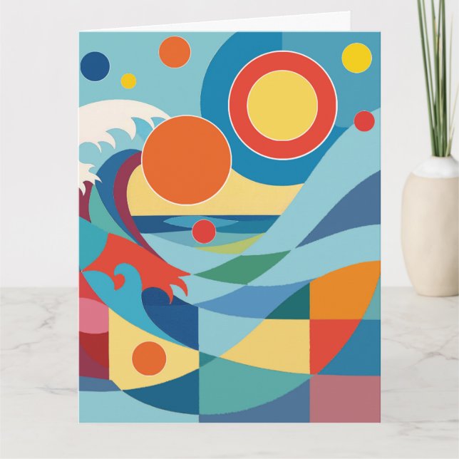 Sunrise Ocean Wave Birthday Card Kort (Framsida)