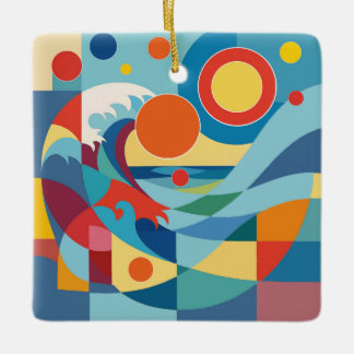 Sunrise Ocean Wave Julgransprydnad Keramik