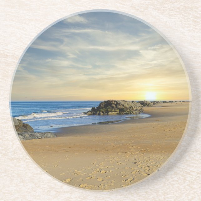 Sunrise on a Sandy Shoreline Underlägg (Framsidan)