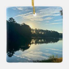 Sunrise Over A Georgia Lake Julgransprydnad Keramik