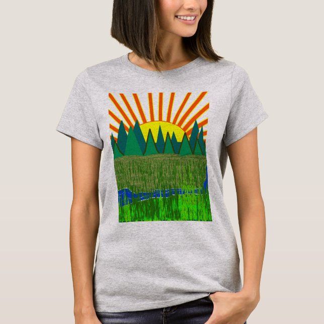 SunRise över bergen - T Shirt (Framsida)