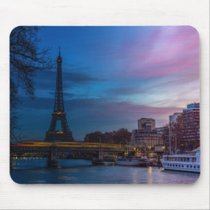 Sunrise över Eiffel torn - Paris, Frankrike, Europ Musmatta