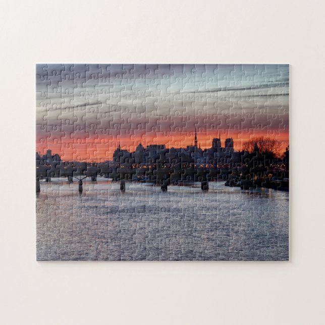 Sunrise över Ile de la Cite och Notre Dame - Paris Pussel (Horisontell)
