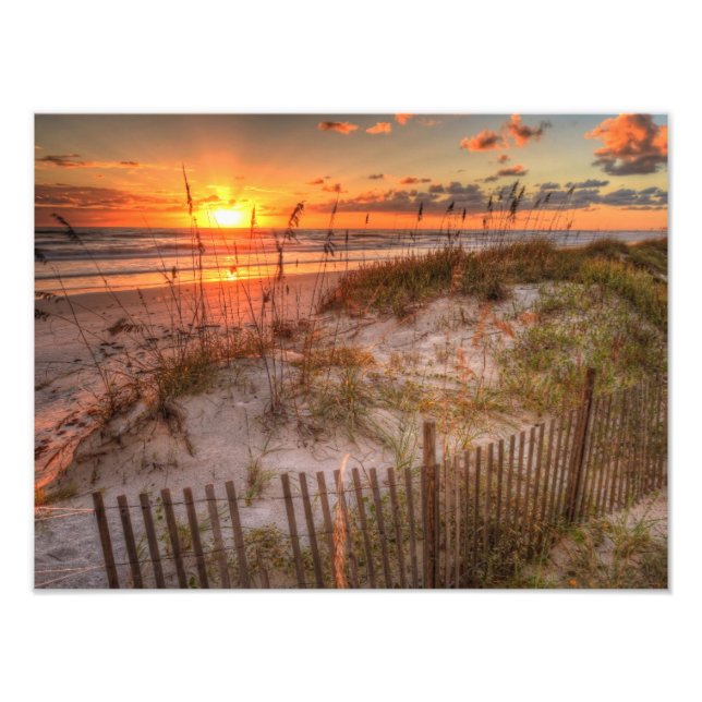Sunrise over Sand Dunes in Daytona Beach, FL Fototryck (Framsidan)