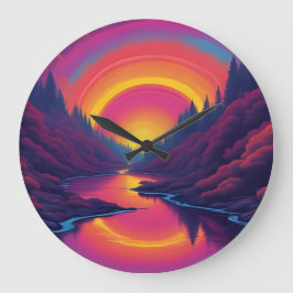 Sunrise Over The Lake Stor Klocka