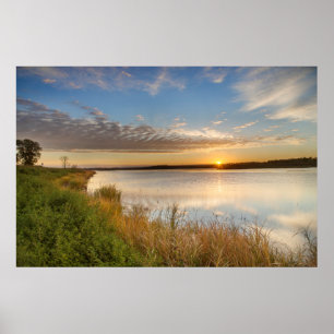 Sunrise över våtmarker vid Arrowwood National Poster