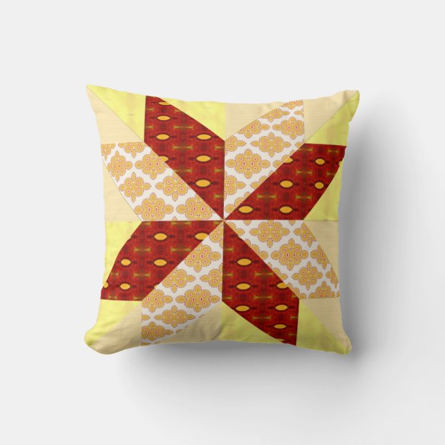 Sunrise Quilt Stil Pillow Kudde (Framsida)