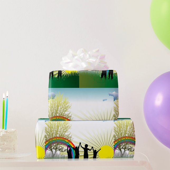 Sunrise Rainbow Children Presentpapper (Skapare uppladdad)