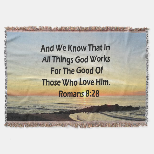 SUNRISE ROMANS 8:28 SCRIPTURE VERSE FILT (Framsidan)