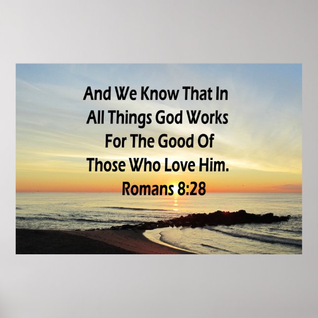 SUNRISE ROMANS 8:28 SCRIPTURE VERSE POSTER (Framsidan)