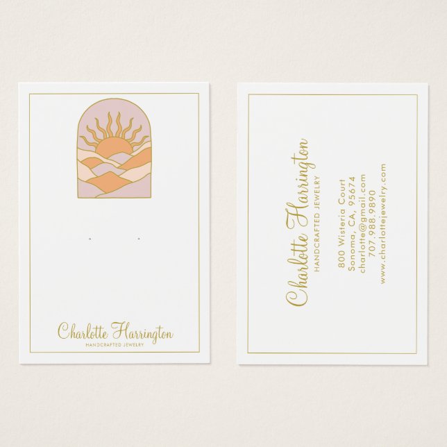 Sunrise Rosa Guld Earring Jewelry Visitkort (Framsida & baksida)