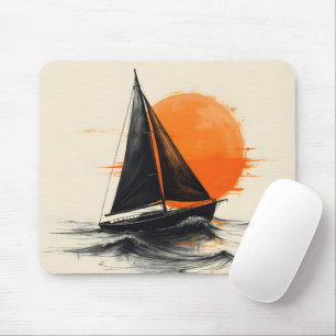 Sunrise Sailboat Silhouette Sketch Musmatta