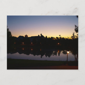 Sunrise Silouette i Orlando, Florida over Rooftop Vykort