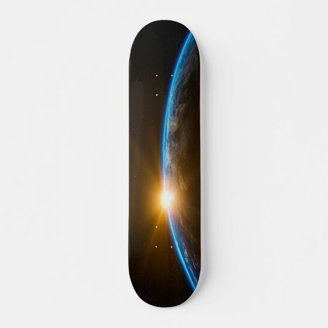 sunrise space galaxy skateboard deck (Framsida)
