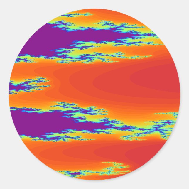 Sunrise Sticker Runt Klistermärke (Framsida)