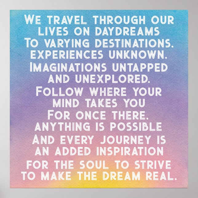 Sunrise Sunset Daydreams Inspirational Quote Poster (Framsidan)