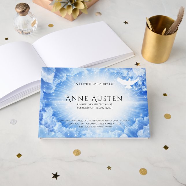 Sunrise & Sunset Funeral Guest Book Gästböcker (Framsida öppen)