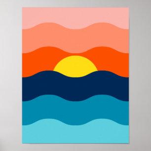Sunrise/Sunset över Vatten Poster
