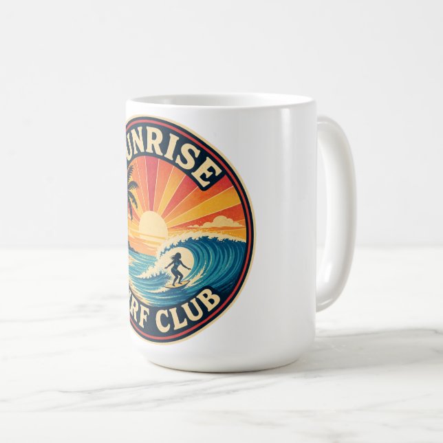 Sunrise Surf Club märkestil sticker Kaffemugg (Framsida höger)