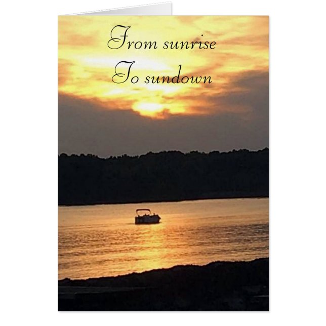 "SUNRISE TILL SUNSET" I KÄRLEK HAR ALLA ANVÄNT W/  HÄLSNINGSKORT (Framsidan)