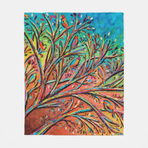 Sunrise Treetop Birds II Fleecefilt