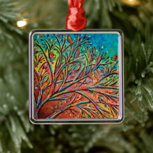 Sunrise Treetop Birds II Julgransprydnad Metall