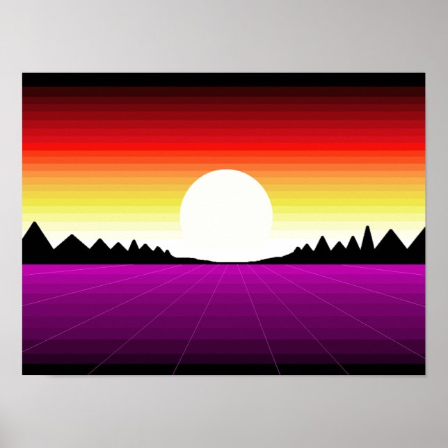 Sunrise Vaporwave Poster (Framsidan)