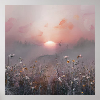 Sunrise & Wildblommor Poster