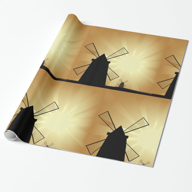 Sunrise Windmills Presentpapper (Utrullad)