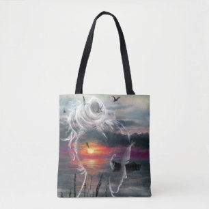 Sunrise Woman Tote Bag Tygkasse