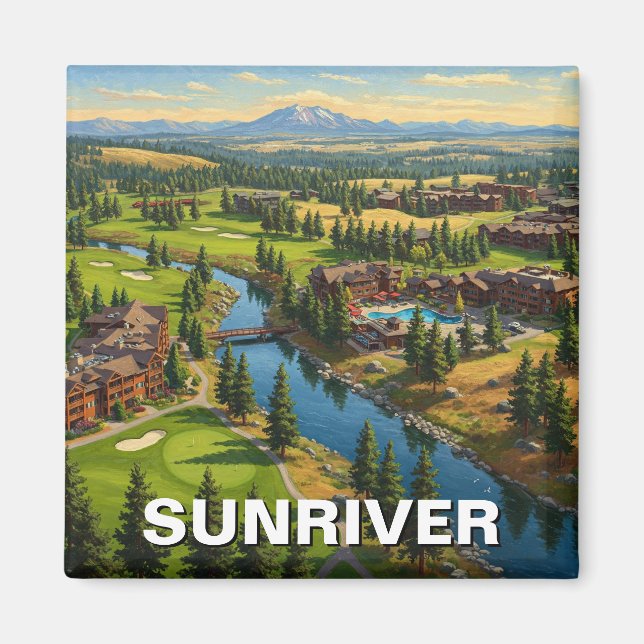 Sunriver Oregon Travel Magnet (Framsidan)
