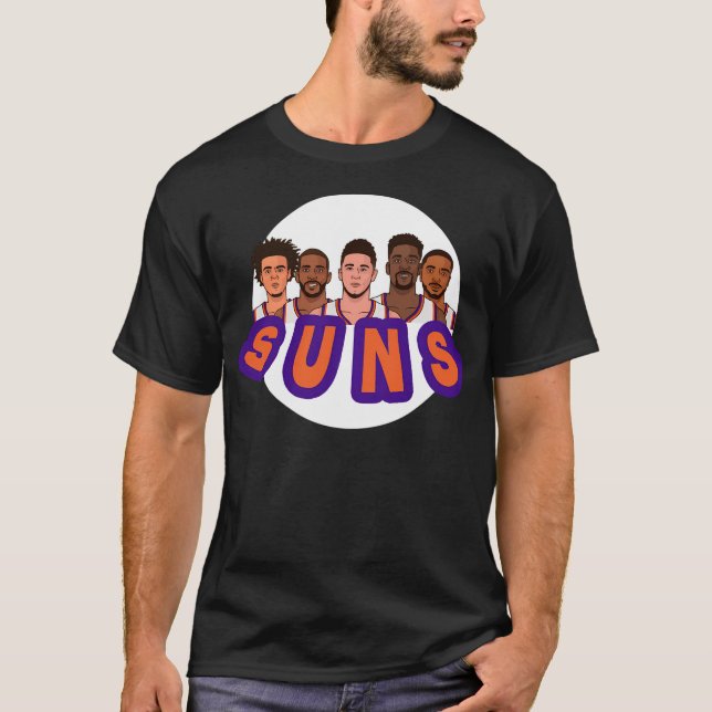 Suns Dbook Booker Cp3 Ayton Cam Johnson Phoenix T Shirt (Framsida)