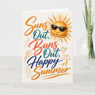 Suns Out Buns Out Rolig Sommar Hälsningskort Kort
