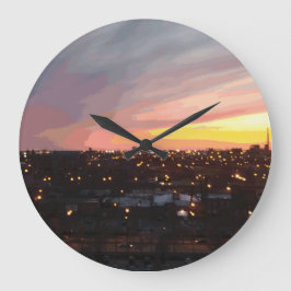 Sunset - 6 april 2018 kl. 7.34. stor klocka