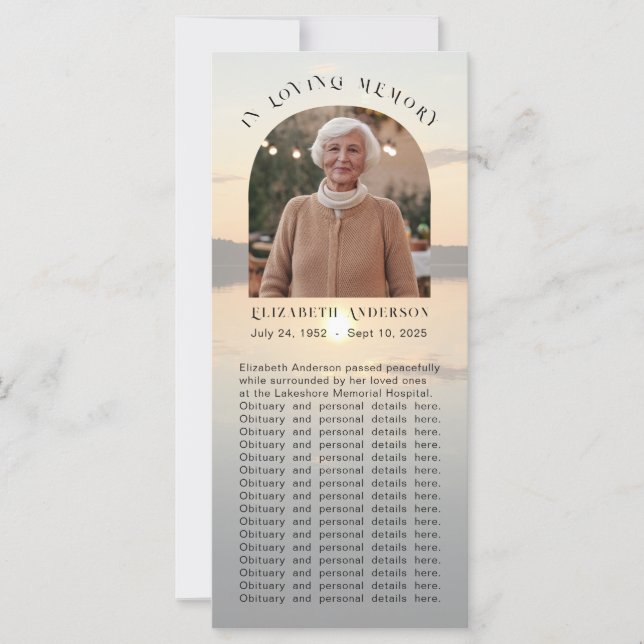 Sunset Abide with Me Dikt Memorial Photo Bookmark Kort (Framsida)