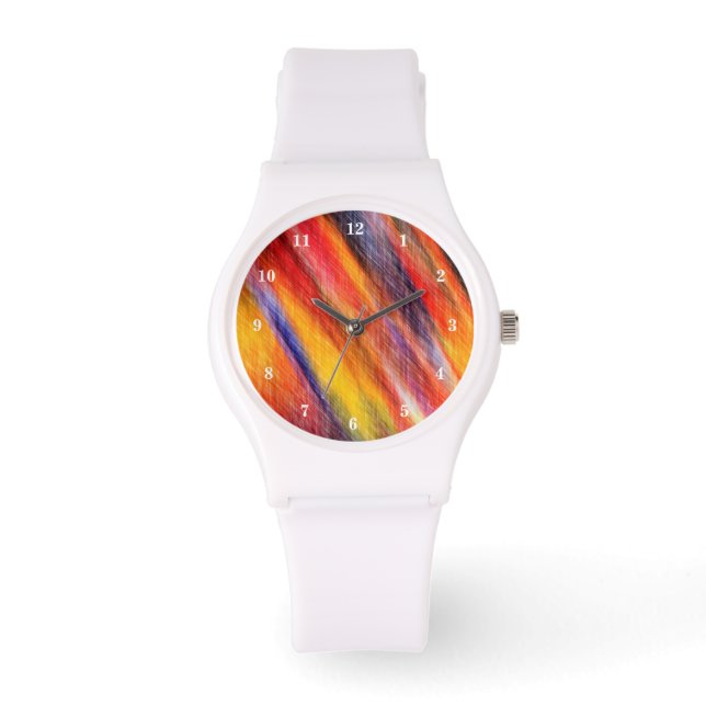 Sunset Abstrakt Färg Watch Art Armbandsur (Framsida)