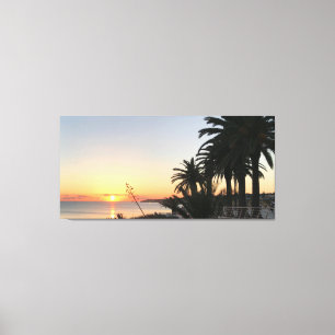 Sunset Across Armacao de Pera Bay Algarve Canvastryck