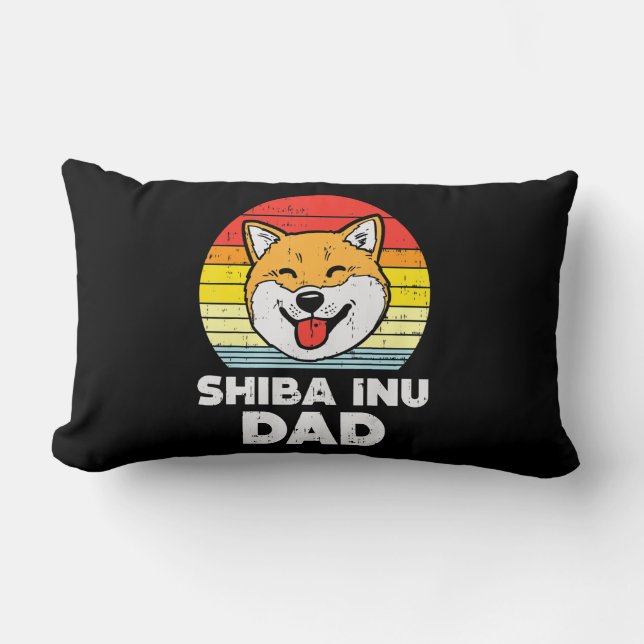 Sunset and akita hund | Vackert Hund Lumbarkudde (Framsida)